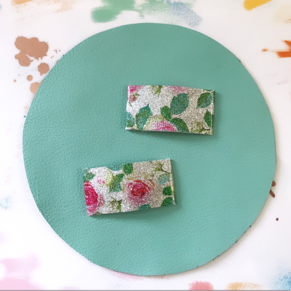 Super Sweet Leather Girls Hair Clippies Barrette